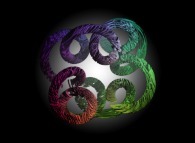 A tridimensional intertwining inside a 'tridimensional epicycloïdal' pseudo-torus 