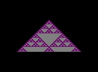 The 64 first lines of the Pascal's Triangle -modulo 3- 