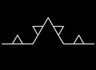 The construction process of the von Koch curve -iteration 2: four equilateral triangles- 