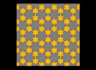 A periodical tiling of the plane using two von Koch snowflakes -iteration 3- 