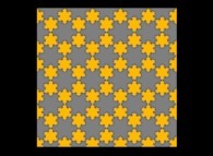 A periodical tiling of the plane using two von Koch snowflakes -iteration 4- 
