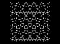 A periodical tiling of the plane using two von Koch snowflakes -iteration 3- 