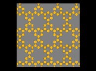 A periodical tiling of the plane using three von Koch snowflakes -iteration 2- 