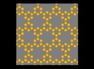 A periodical tiling of the plane using three von Koch snowflakes -iteration 3- 