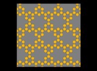A periodical tiling of the plane using three von Koch snowflakes -iteration 4- 