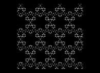 A periodical tiling of the plane using three von Koch snowflakes -iteration 2- 