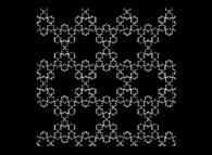 A periodical tiling of the plane using three von Koch snowflakes -iteration 4- 