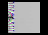 Tridimensional display of the Riemann Zeta function inside [-10.0,+60.0]x[-35.0,+35.0] (bird's-eye view)