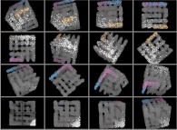 Particle diffusion inside the Hiroko Kitaoka model of the human pulmonary acinus 