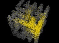 Particle diffusion inside the Hiroko Kitaoka model of the human pulmonary acinus with membrane permeability 