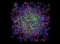 Heterogeneous -tridimensional gaussian field- random meshing of a cube 