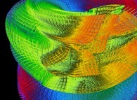 Tridimensional representation of a quadridimensional Calabi-Yau manifold in motion 