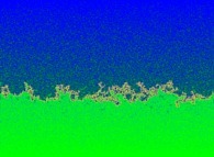 Fractal diffusion front in a bidimensional medium obtained by means of a random walk process 