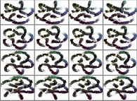 A set of 4x3 stereograms of a fractal 5-foil torus knot 