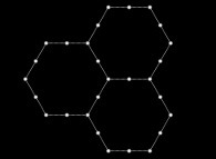 Three hexagons defining 28 different points (13 vertices plus 15 'middle' points)