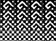 The bidimensional Ising Model with 2-state spins, temperature=0.2 and regular initial conditions (a chessboard)