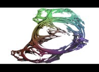 A foggy pseudo-quaternionic Julia set ('MandelBulb' like: a 'JuliaBulb')computed with A=(-0.581514...,+0.635888...,0,0) and with a rotation about the Y axis -tridimensional cross-section- 