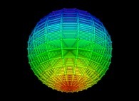 Regular quadrangulation of the volume of a sphere -18x18x18- 