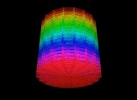 Random quadrangulation of the volume of a cylinder -18x18x18- 