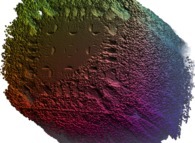 A foggy 'MandelBox' -tridimensional cross-section- 