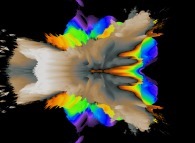 A pseudo-quaternionic Mandelbrot set (a 'MandelBulb')-tridimensional cross-section- 