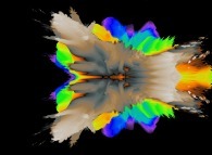 A pseudo-quaternionic Mandelbrot set (a 'MandelBulb')-tridimensional cross-section- 