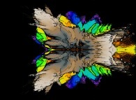 A pseudo-quaternionic Mandelbrot set (a 'MandelBulb')-tridimensional cross-section- 