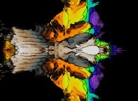 A pseudo-quaternionic Mandelbrot set (a 'MandelBulb')-tridimensional cross-section- 