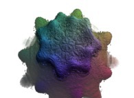 A pseudo-quaternionic Mandelbrot set (a 'MandelBulb')-tridimensional cross-section- 