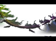 Close-up on a foggy pseudo-quaternionic Mandelbrot set (a 'MandelBulb')-tridimensional cross-section- 