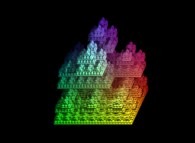 A 3x3x3 Menger Sponge -iteration 4- using the 9 first prime numbers and displaying the number 5.555 