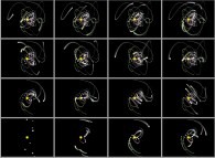 N-body problem integration (N=9)with a simultaneous 2.pi rotation of the observer 