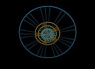 Hodographs -with display of a few velocity vectors- of 5 of the 9 planets of the Solar System during three plutonian years 