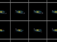 N-body problem integration (N=10)displaying the actual Solar System during one plutonian year -Venus point of view- 