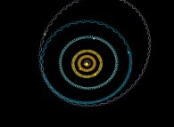 N-body problem integration (N=10)displaying the actual Solar System during one plutonian year -Venus point of view- 