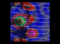 Wavelet transform of a bidimensional fractal field (bird's-eye view)