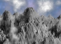 Fractal synthesis of mountains and clouds 