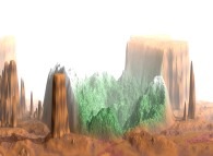 Elliptical landscape interpolation with fog 