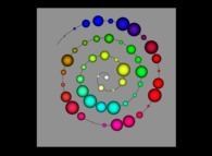 An Archimedes spiral displaying 'pi' with 50 digits -base 10- 