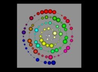 An Archimedes spiral displaying 'pi' with 100 digits -base 10- 