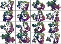 2.pi rotation about the Y axis of a pseudo-quaternionic Julia set ('MandelBulb' like: a 'JuliaBulb')-tridimensional cross-section- 