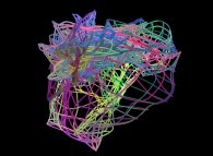 A fractal surface (four iterations)defined by means of three bidimensional fields 