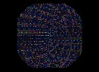 An Archimedes spiral displaying 5000 numbers 