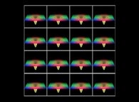 A dynamics of a 'pseudo-bi-gaussian plane' defined by means of three bidimensional fields 