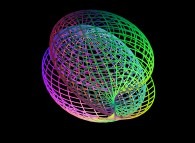 A surface between the Möbius strip and a 'double sphere' defined by means of three bidimensional fields 