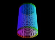 A cylinder defined by means of three bidimensional fields 