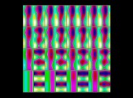 The set of bidimensional fields defining the 'Z' coordinate of an interpolation between four interlaced torus and the quadruple Jeener bottle 