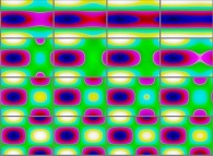 The set of bidimensional fields defining the 'X' coordinate of an interpolation between a 'double sphere' and a cylinder 