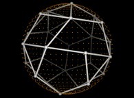 26 evenly distributed points on a sphere by means of simulated annealing 