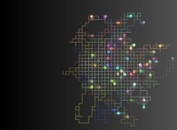 Non isotropic random walk of 64 particles on a bidimensional square lattice in a 'right-shift' potential 